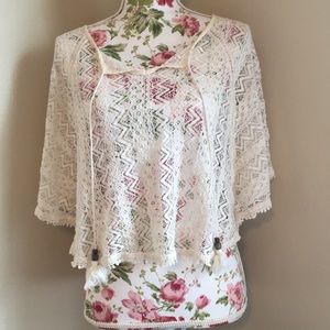 Xhilaration lace see through top/ poncho